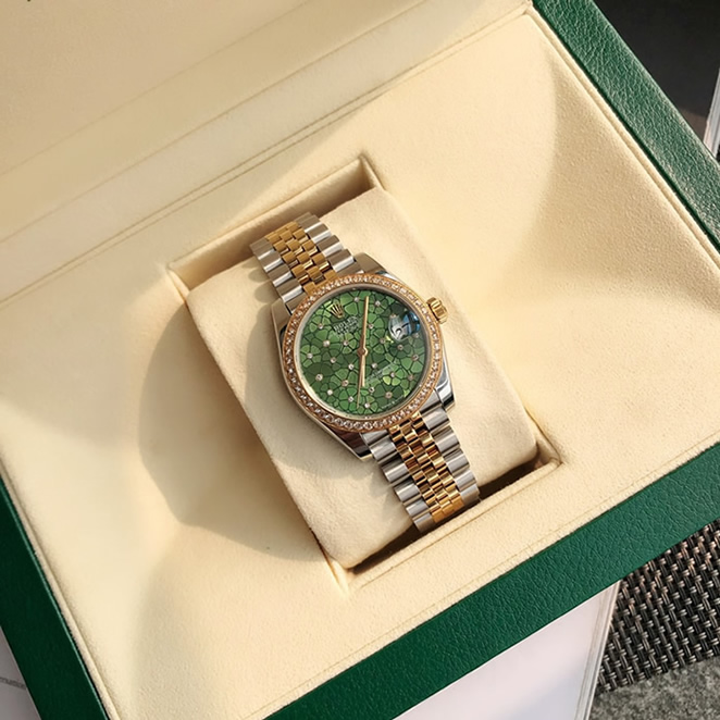 日本語: ROLEX ロレックス デイトジャスト 31 フローラルモチーフ ベゼルダイヤ メンズ レディース 腕時計 278383RBR - 画像 (3)