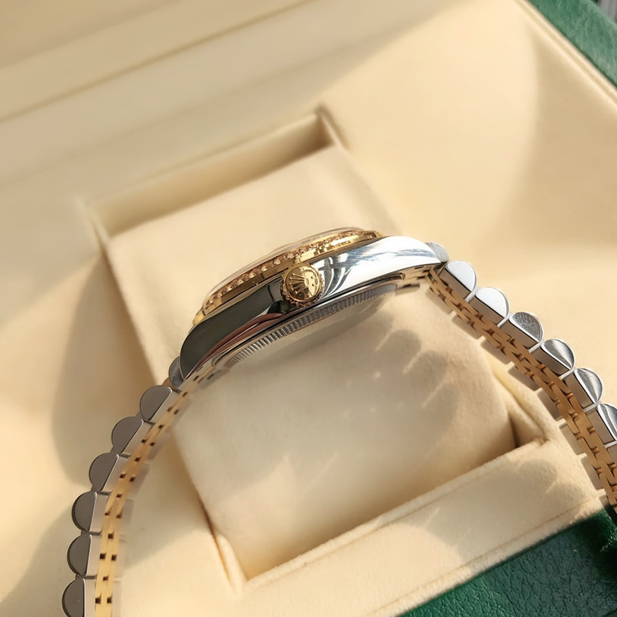 日本語: ROLEX ロレックス デイトジャスト 31 フローラルモチーフ ベゼルダイヤ メンズ レディース 腕時計 278383RBR - 画像 (8)