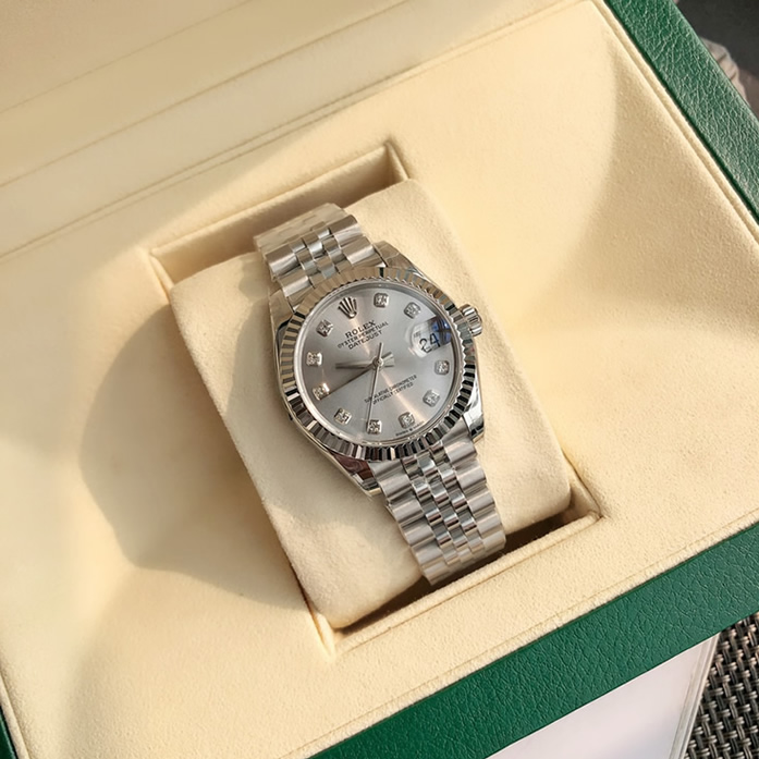 ROLEX ロレックス デイトジャスト 31 シルバー文字盤 ダイヤ メンズ レディース 腕時計 278274 - 画像 (3)