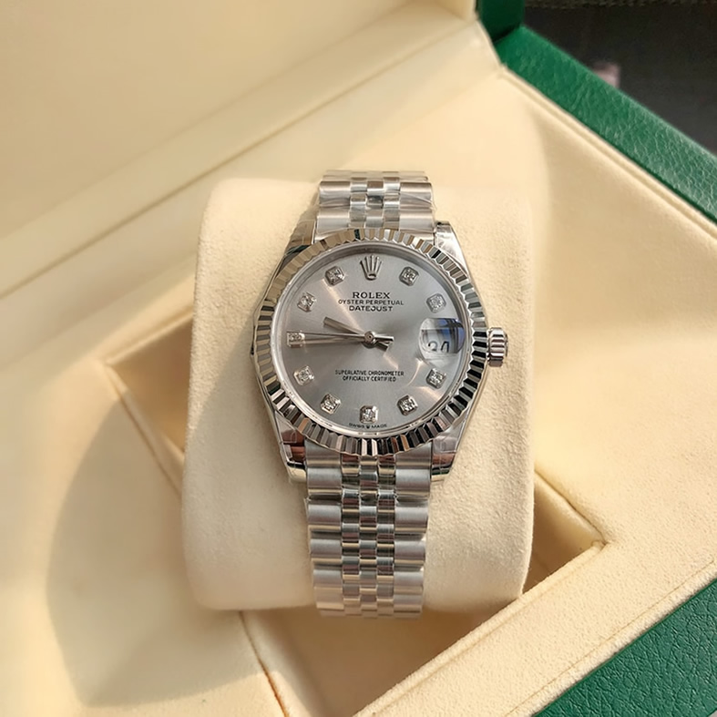 ROLEX ロレックス デイトジャスト 31 シルバー文字盤 ダイヤ メンズ レディース 腕時計 278274 - 画像 (4)