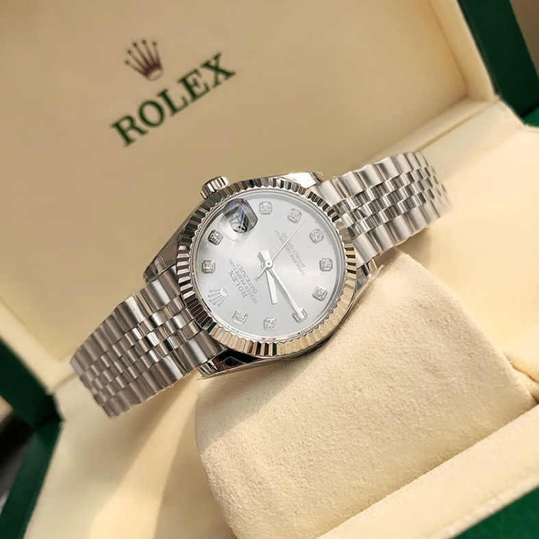 ROLEX ロレックス デイトジャスト 31 シルバー文字盤 ダイヤ メンズ レディース 腕時計 278274 - 画像 (5)