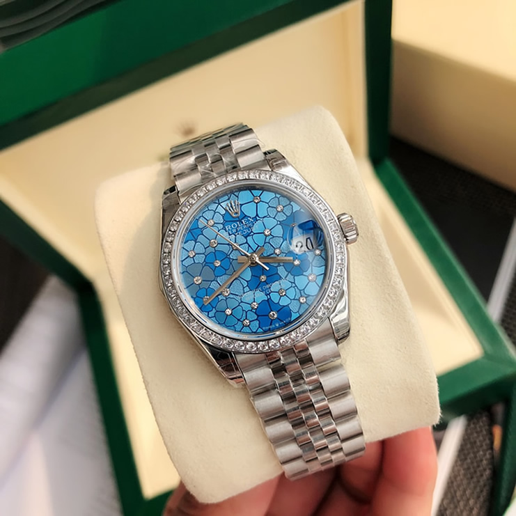 ROLEX ロレックス デイトジャスト 31 フローラルモチーフ ベゼルダイヤ メンズ レディース 腕時計 278384RBR