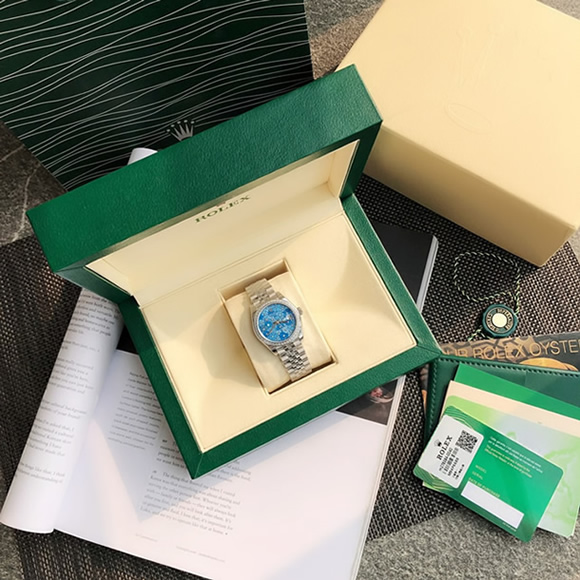 ROLEX ロレックス デイトジャスト 31 フローラルモチーフ ベゼルダイヤ メンズ レディース 腕時計 278384RBR - 画像 (2)