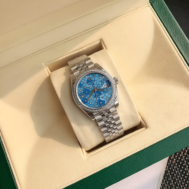 ROLEX ロレックス デイトジャスト 31 フローラルモチーフ ベゼルダイヤ メンズ レディース 腕時計 278384RBR - 画像 (3)