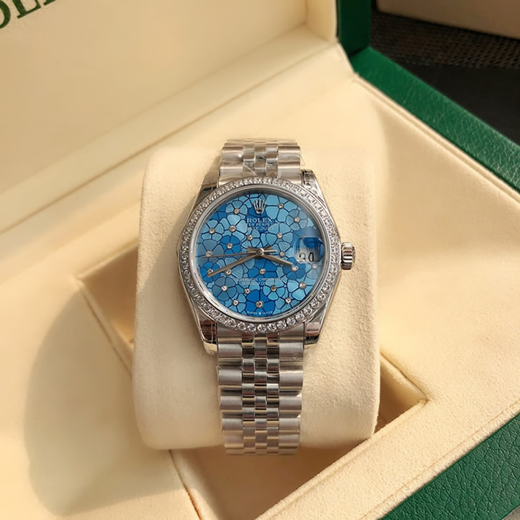 ROLEX ロレックス デイトジャスト 31 フローラルモチーフ ベゼルダイヤ メンズ レディース 腕時計 278384RBR - 画像 (4)