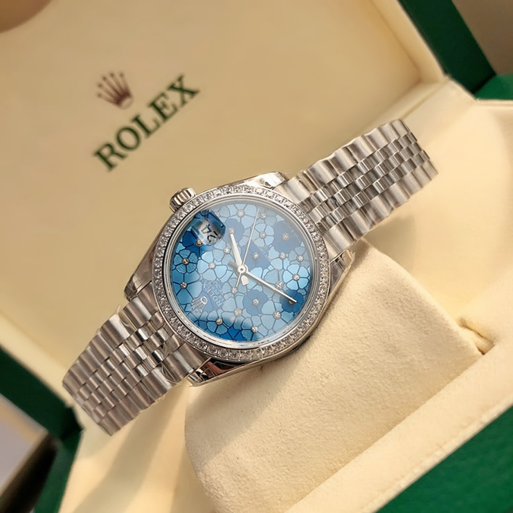 ROLEX ロレックス デイトジャスト 31 フローラルモチーフ ベゼルダイヤ メンズ レディース 腕時計 278384RBR - 画像 (5)