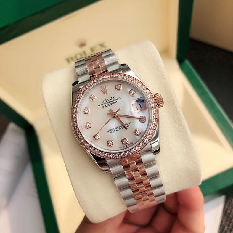 ROLEX ロレックス デイトジャスト 31 ホワイトシェル ダイヤ ベゼルダイヤ メンズ レディース 腕時計 278381RBR