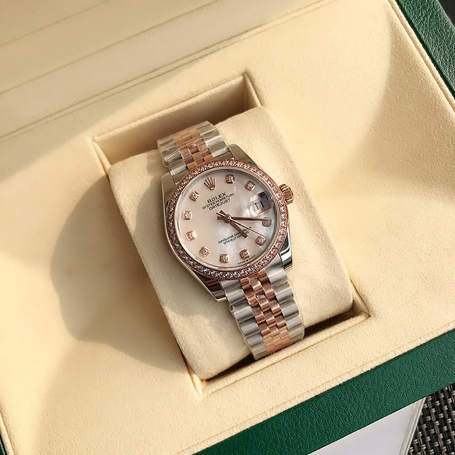 ROLEX ロレックス デイトジャスト 31 ホワイトシェル ダイヤ ベゼルダイヤ メンズ レディース 腕時計 278381RBR - 画像 (3)