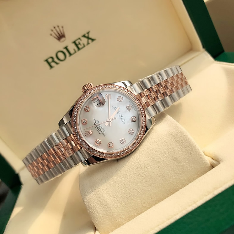 ROLEX ロレックス デイトジャスト 31 ホワイトシェル ダイヤ ベゼルダイヤ メンズ レディース 腕時計 278381RBR - 画像 (5)