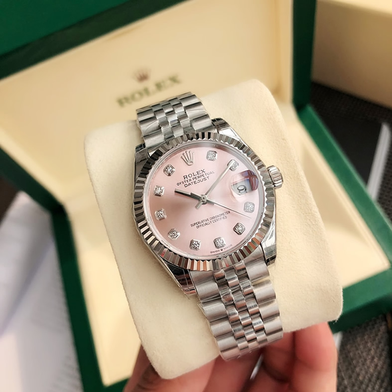 ROLEX ロレックス デイトジャスト 31 ピンク文字盤 ダイヤ メンズ レディース 腕時計 278274