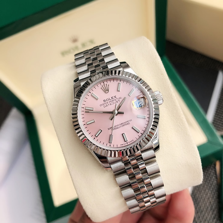 ROLEX ロレックス デイトジャスト 31 ピンク文字盤 メンズ レディース 腕時計 278274