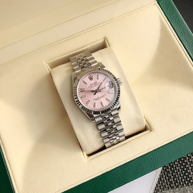 ROLEX ロレックス デイトジャスト 31 ピンク文字盤 メンズ レディース 腕時計 278274 - 画像 (3)