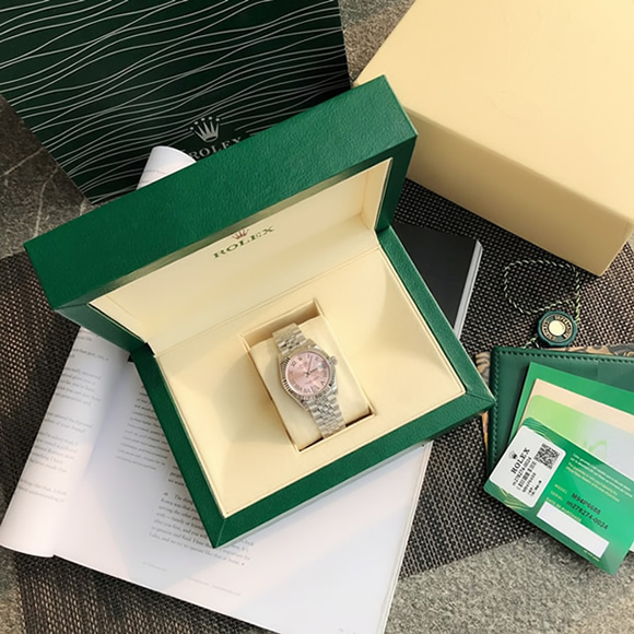 ROLEX ロレックス デイトジャスト 31 ピンク文字盤 ローマ数字 VIダイヤ メンズ レディース 腕時計 278274 - 画像 (2)