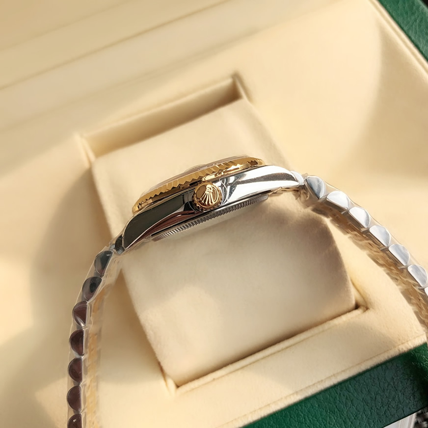 ROLEX ロレックス デイトジャスト 31 オリーブグリーン文字盤 ダイヤ メンズ レディース 腕時計 278273 - 画像 (6)