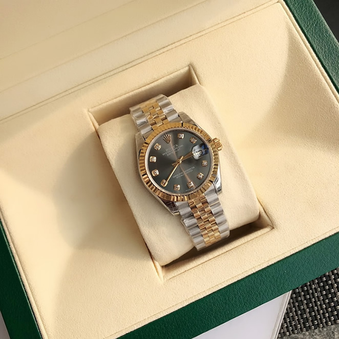 ROLEX ロレックス デイトジャスト 31 スレート文字盤 ダイヤ メンズ