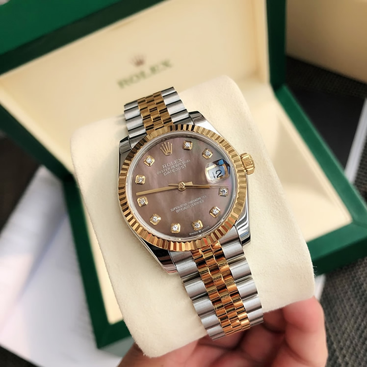 ROLEX ロレックス デイトジャスト 31 ブラックシェル ダイヤ メンズ レディース 腕時計 278273