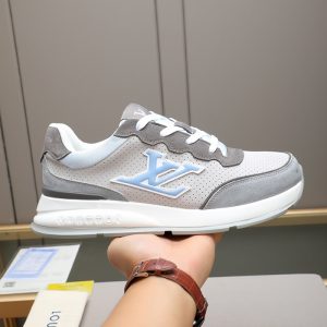 ルイ・ヴィトン ランアウェイ・ライン スニーカー グレー スエードレザー切替 LVロゴ入り shoes094
