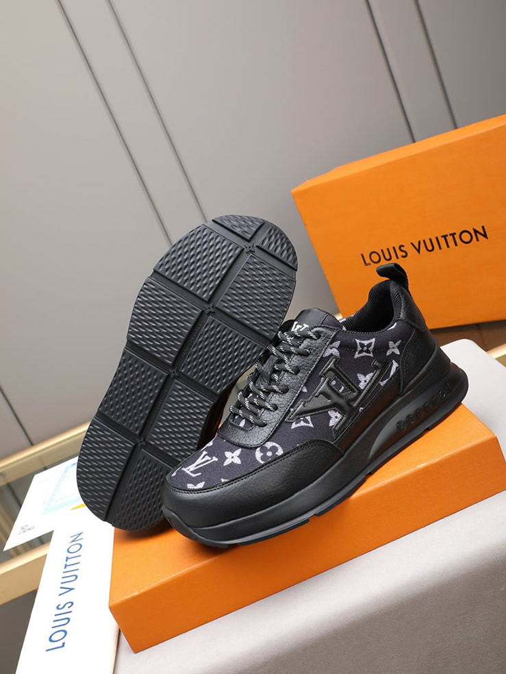 ルイ・ヴィトン ランアウェイ・ライン スニーカー ブラック モノグラム・パターン テキスタイル切替 shoes097 - 画像 (3)