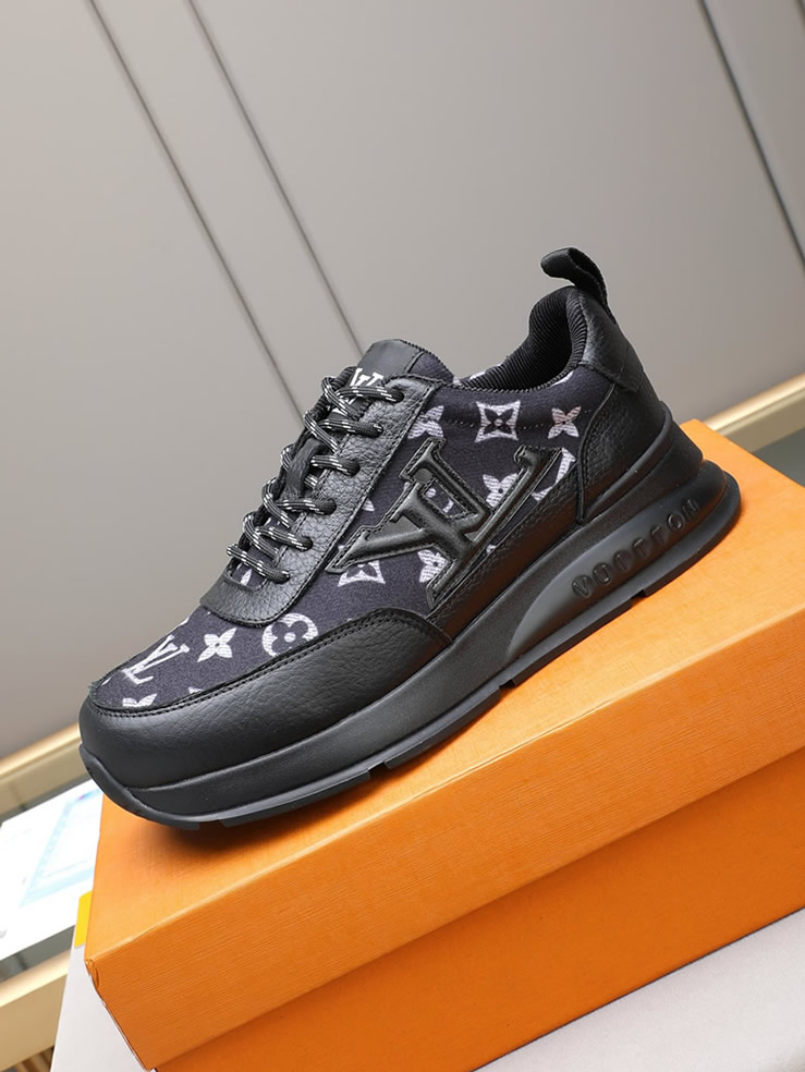 ルイ・ヴィトン ランアウェイ・ライン スニーカー ブラック モノグラム・パターン テキスタイル切替 shoes097 - 画像 (5)