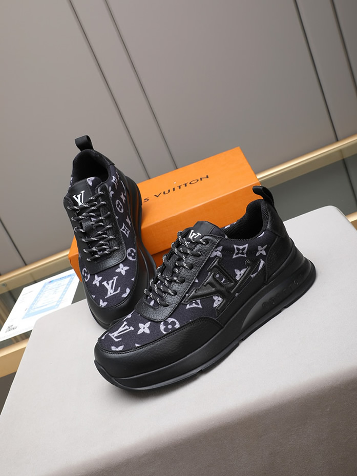ルイ・ヴィトン ランアウェイ・ライン スニーカー ブラック モノグラム・パターン テキスタイル切替 shoes097 - 画像 (6)