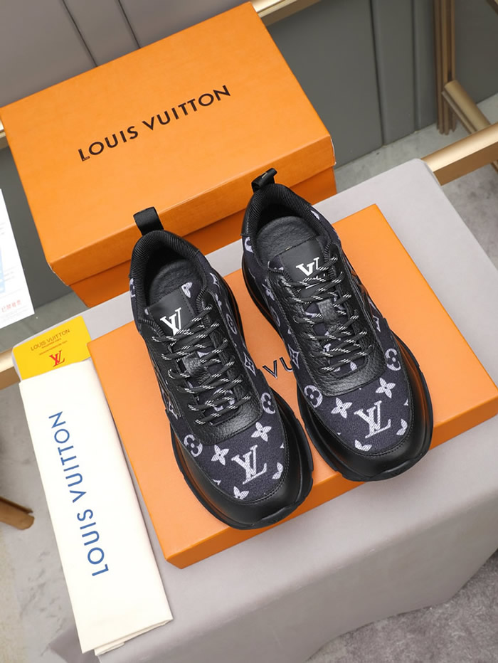 ルイ・ヴィトン ランアウェイ・ライン スニーカー ブラック モノグラム・パターン テキスタイル切替 shoes097 - 画像 (8)
