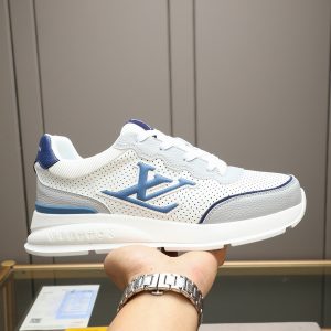 ルイ・ヴィトン ランアウェイ・ライン スニーカー ホワイト パンチングレザー切替 LVロゴ入り shoes100