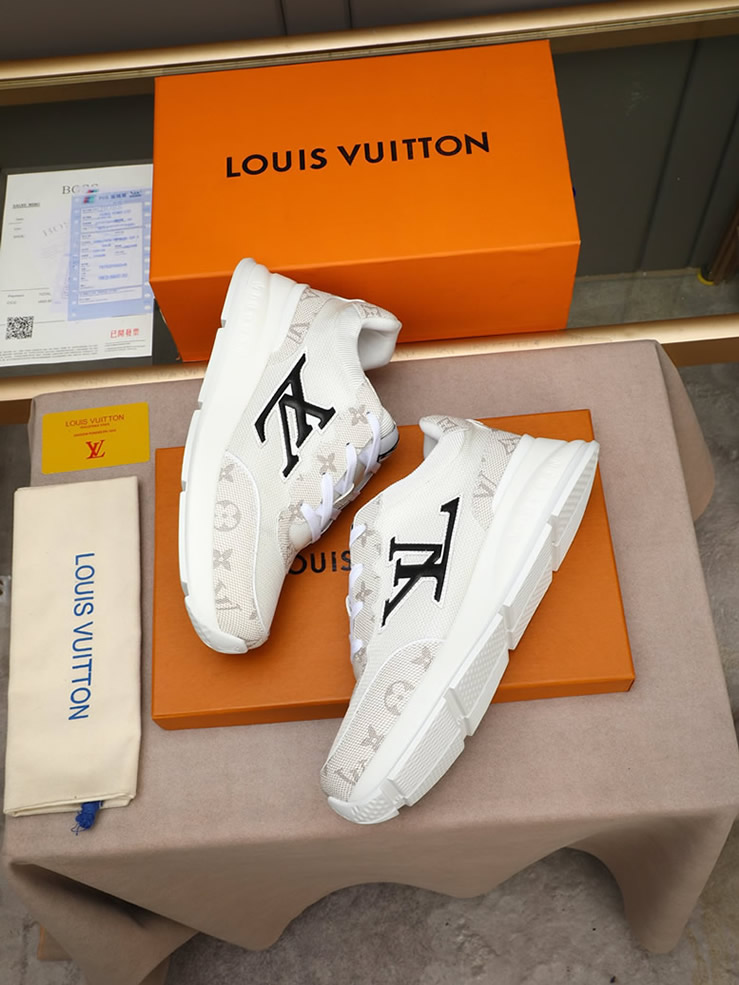 ルイ・ヴィトン ランアウェイ・ライン スニーカー ホワイト モノグラム・キャンバス切替 LVロゴ入り shoes109 - 画像 (7)