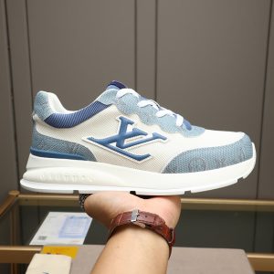 ルイ・ヴィトン ランアウェイ・ライン スニーカー ライトブルー モノグラム・テキスタイル切替 shoes110