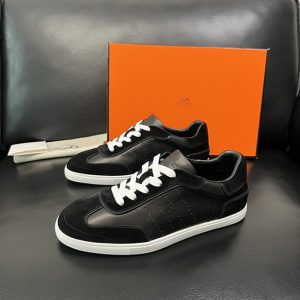 エルメス スニーカー アディクト ブラック カーフスキン スエード切替 shoes116