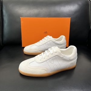 エルメス スニーカー アディクト ホワイト カーフスキン スエード切替 shoes117