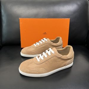 エルメス スニーカー アディクト ベージュ カーフスキン スエード切替 shoes118
