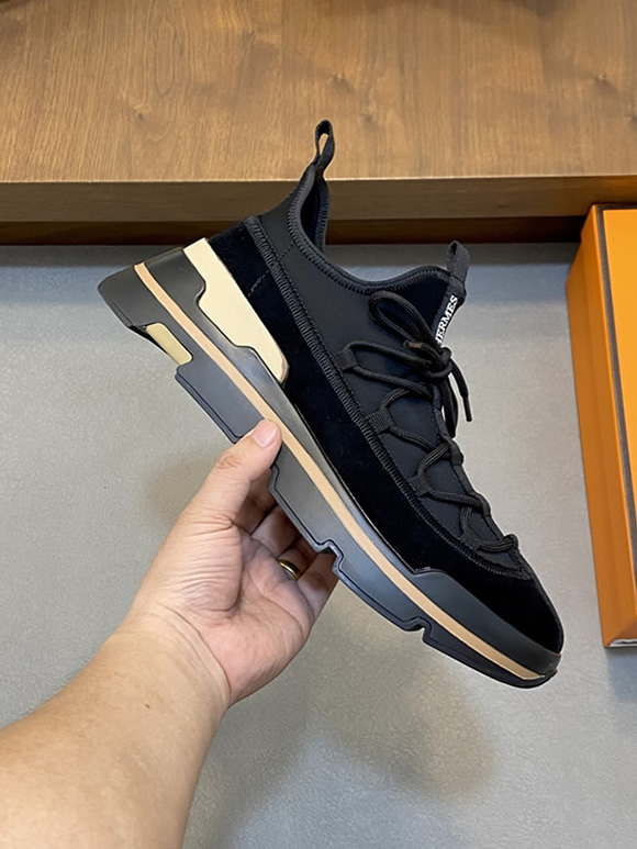 エルメス スニーカー アディクト ブラック テクニカルキャンバス 厚底ソール shoes120 - 画像 (4)