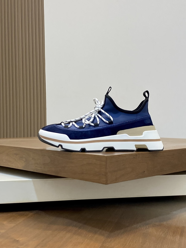 エルメス スニーカー アディクト マリンブルー テクニカルキャンバス 厚底ソール shoes121 - 画像 (3)