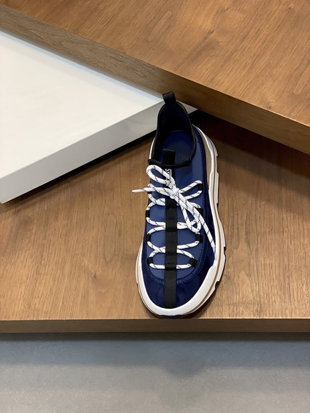 エルメス スニーカー アディクト マリンブルー テクニカルキャンバス 厚底ソール shoes121 - 画像 (6)