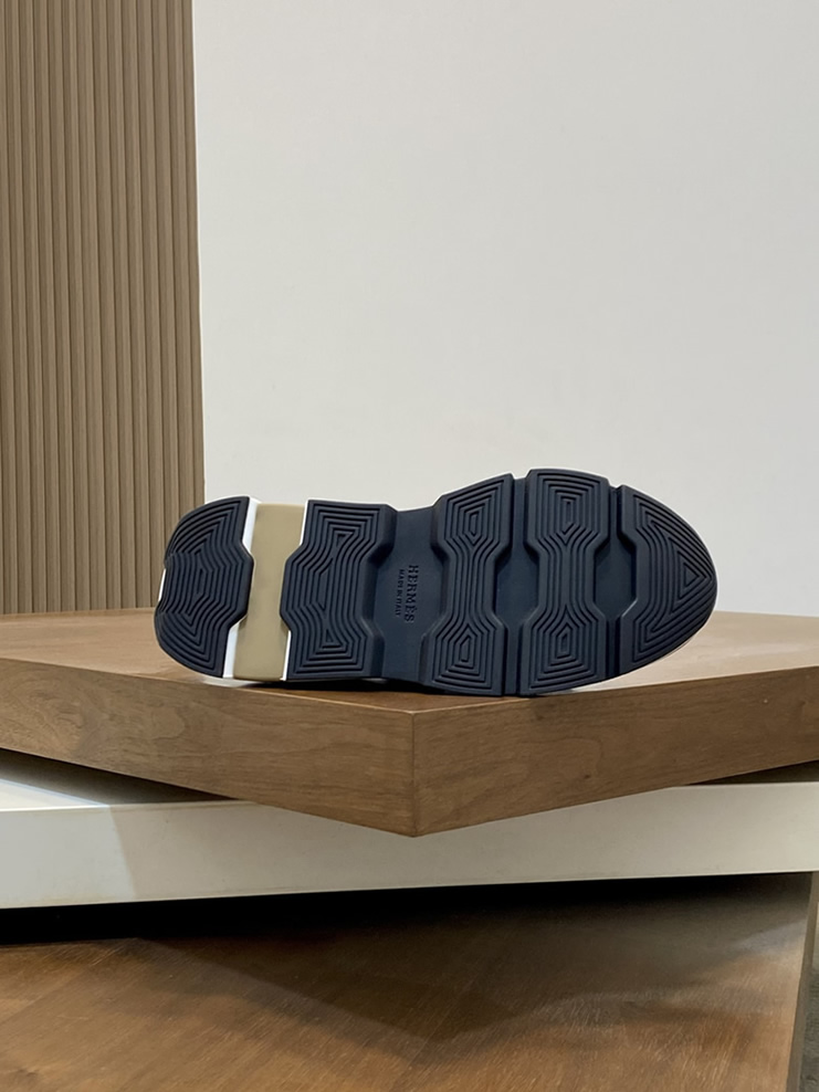 エルメス スニーカー アディクト マリンブルー テクニカルキャンバス 厚底ソール shoes121 - 画像 (9)