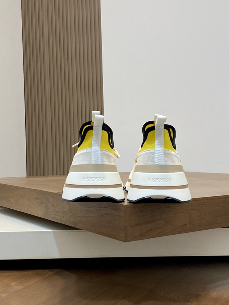 エルメス スニーカー アディクト イエロー テクニカルキャンバス スエード切替 shoes122 - 画像 (8)