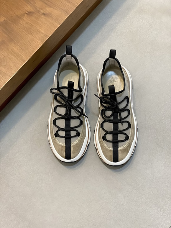 エルメス スニーカー アディクト トープ テクニカルキャンバス スエード切替 shoes123 - 画像 (2)
