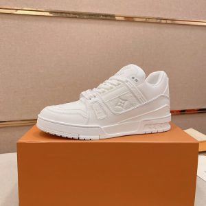 ルイヴィトン スニーカー LVトレイナー ホワイト モノグラム レザー shoes115