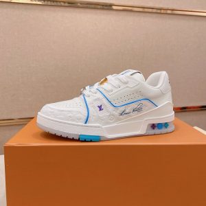 ルイヴィトン スニーカー LVトレイナー ホワイト モノグラム ブルーライン shoes118