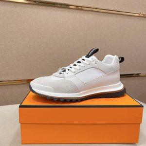 エルメス スニーカー バウンシング ホワイト キャンバス スエード shoes127
