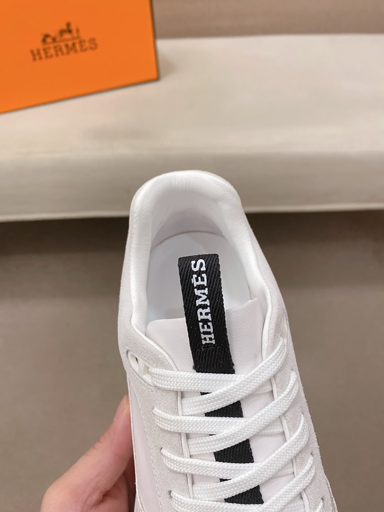 エルメス スニーカー バウンシング ホワイト キャンバス スエード shoes127 - 画像 (6)