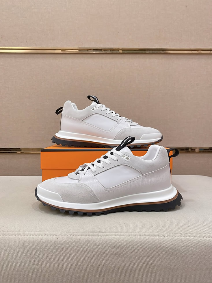 エルメス スニーカー バウンシング ホワイト キャンバス スエード shoes127 - 画像 (7)