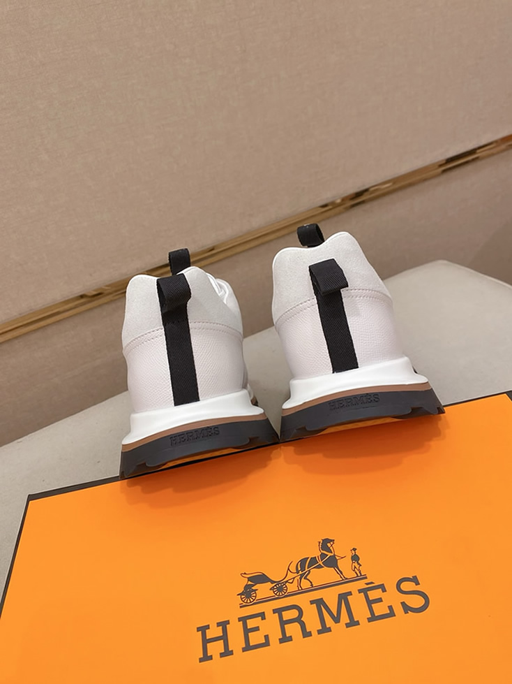 エルメス スニーカー バウンシング ホワイト キャンバス スエード shoes127 - 画像 (8)