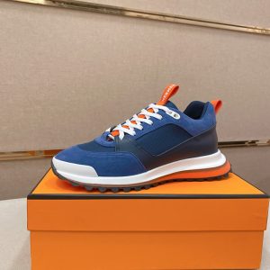エルメス スニーカー バウンシング ブルー キャンバス スエード shoes128