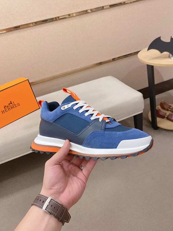 エルメス スニーカー バウンシング ブルー キャンバス スエード shoes128 - 画像 (4)