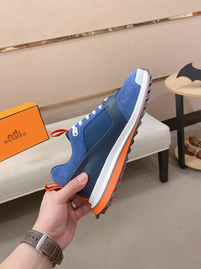 エルメス スニーカー バウンシング ブルー キャンバス スエード shoes128 - 画像 (5)