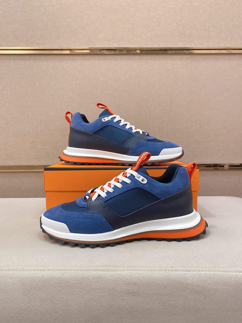 エルメス スニーカー バウンシング ブルー キャンバス スエード shoes128 - 画像 (7)