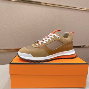エルメス スニーカー バウンシング ブラウン キャンバス スエード shoes129