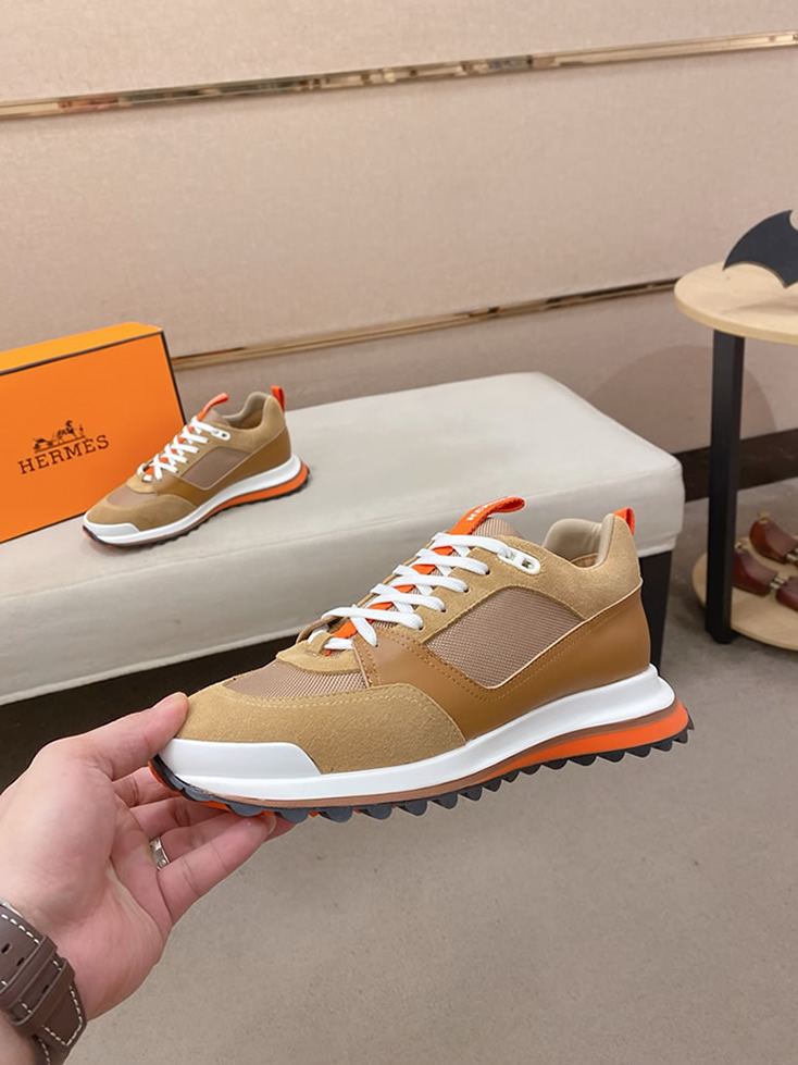 エルメス スニーカー バウンシング ブラウン キャンバス スエード shoes129 - 画像 (3)