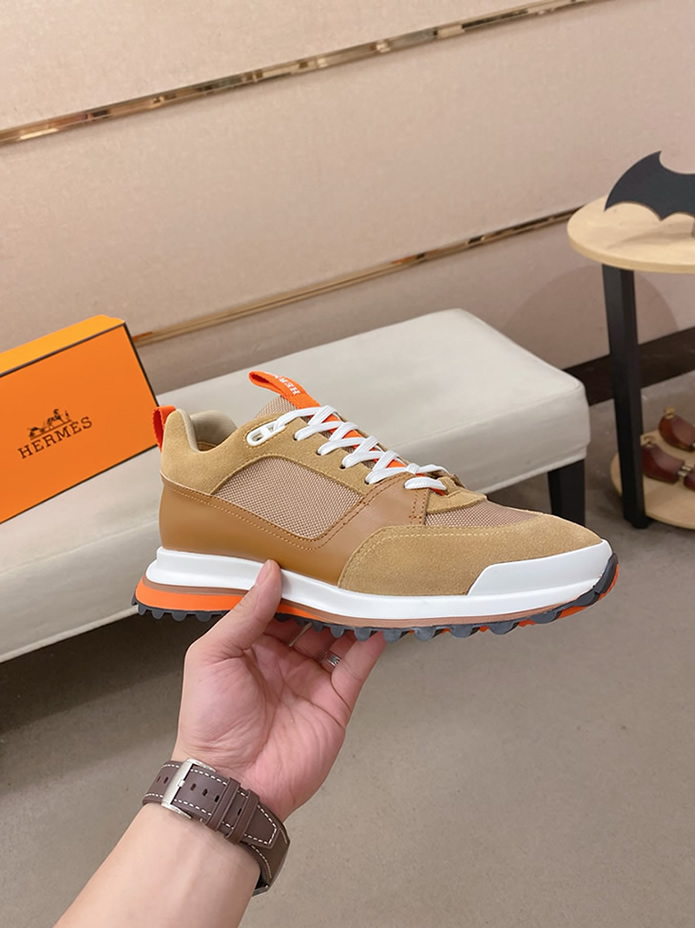 エルメス スニーカー バウンシング ブラウン キャンバス スエード shoes129 - 画像 (4)